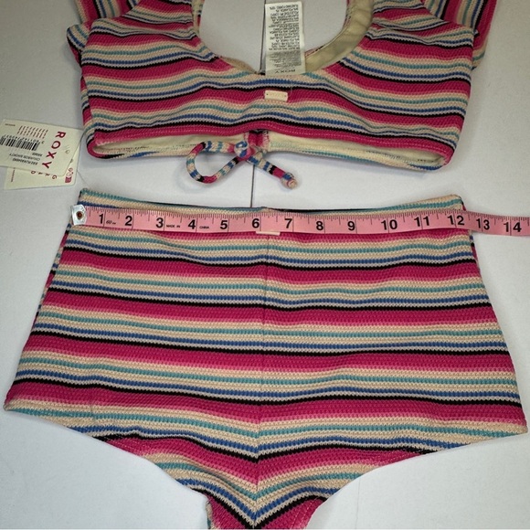 Roxy Churros Crop Top & High Waist Shorty Bikini Set | Size S | NWT - Picture 3 of 8